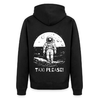 Taxi s’il vous plaît, astronaute - Veste à capuche bio Premium Unisexe - noir - Dos - Nico (187cm)
