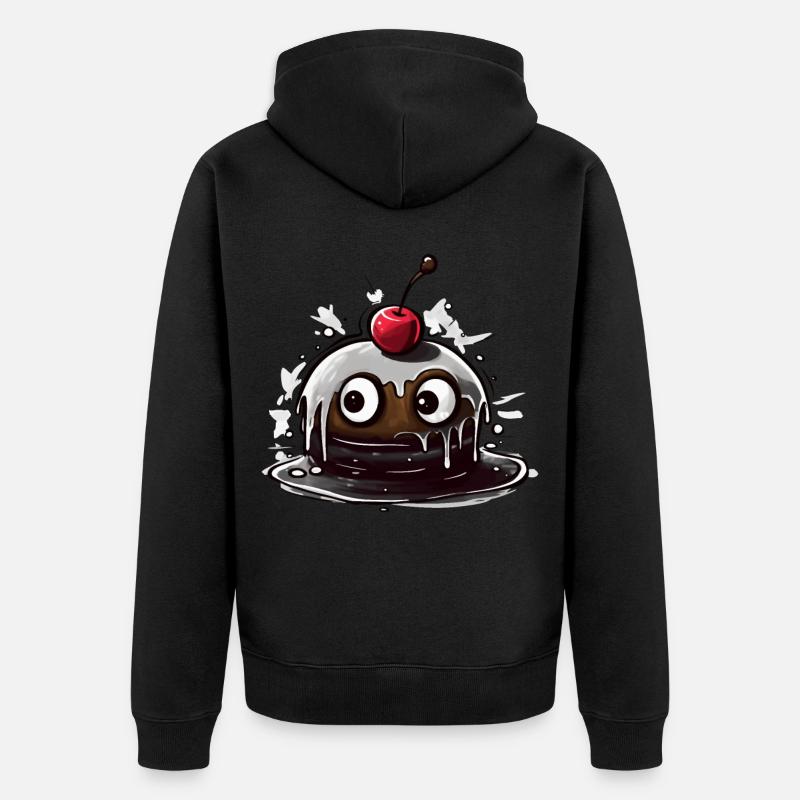 Gâteau aux cerises douces Cupcake - Veste à capuche bio Premium Unisexe - noir