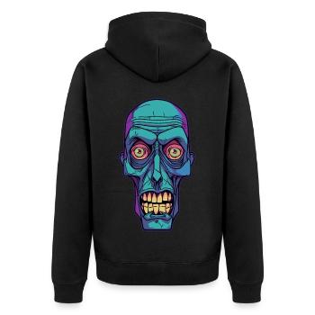 Monster Zombie - Unisex Premium Organic Zip Hoodie - black - Back - Nico (187cm)
