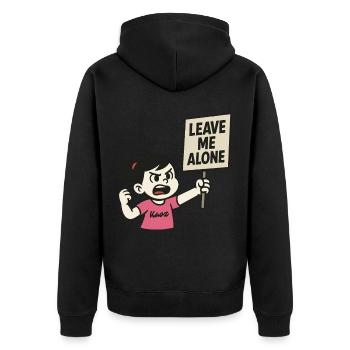 Laisse-moi tranquille : Fille en colère - Veste à capuche bio Premium Unisexe - noir - Dos - Nico (187cm)