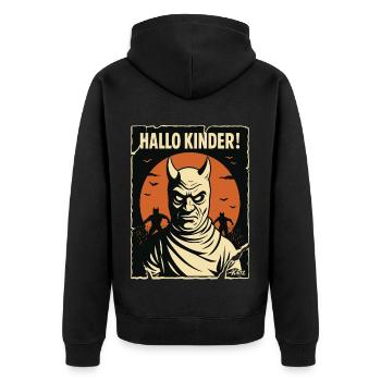Hello kids! – Scary educator parody - Unisex Premium Organic Zip Hoodie - black - Back - Nico (187cm)