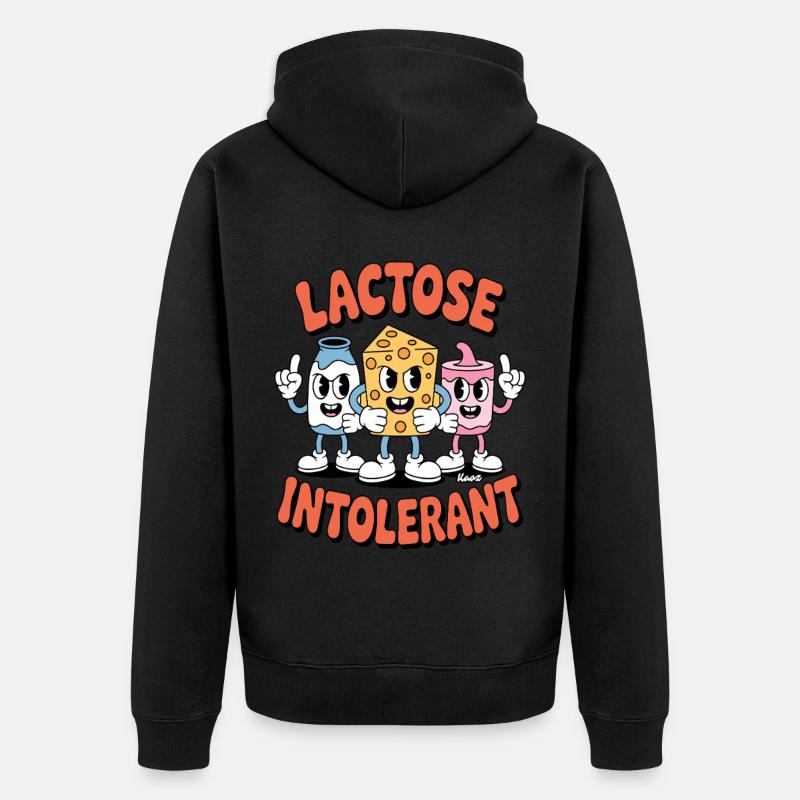 La démarche intolérante au lactose - Veste à capuche bio Premium Unisexe - noir