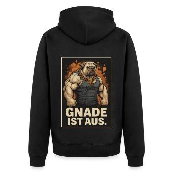 Chien de combat musclé avec dire que la pitié est sortie - Veste à capuche bio Premium Unisexe - noir - Dos - Nico (187cm)