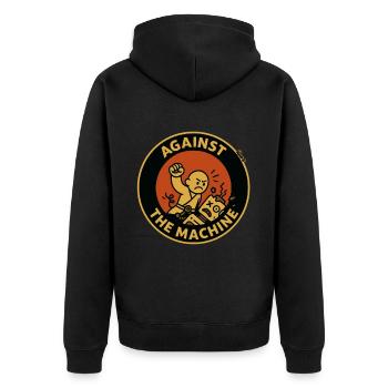 Moine contre la machine - Veste à capuche bio Premium Unisexe - noir - Dos - Nico (187cm)