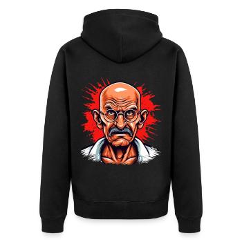 Leader de la Révolution pacifique - Veste à capuche bio Premium Unisexe - noir - Dos - Nico (187cm)