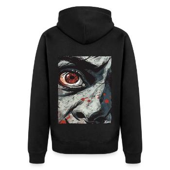 Intense eye in comic style - Unisex Premium Organic Zip Hoodie - black - Back - Nico (187cm)
