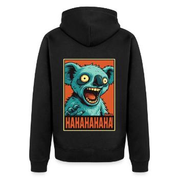 Crier Rire Comique Koala - Veste à capuche bio Premium Unisexe - noir - Dos - Nico (187cm)