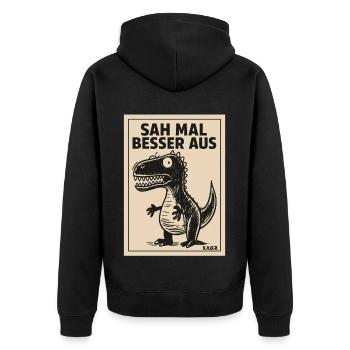 Drôle de dicton de dinosaure avait l’air mieux - Veste à capuche bio Premium Unisexe - noir - Dos - Nico (187cm)