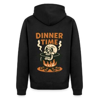 Crâne en colère dans la marmite pour le dîner - Veste à capuche bio Premium Unisexe - noir - Dos - Nico (187cm)