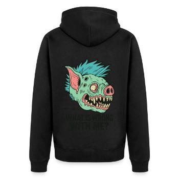 Punk Pigs Tête de Monstre Avec Dicton - Veste à capuche bio Premium Unisexe - noir - Dos - Nico (187cm)