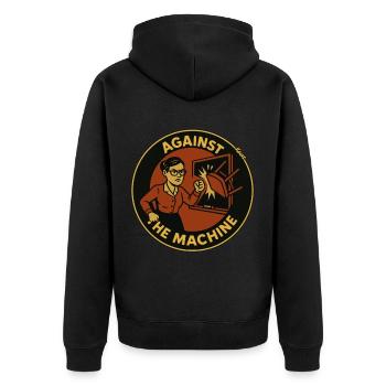 Teacher against the machine in the classroom - Unisex Premium Organic Zip Hoodie - black - Back - Nico (187cm)