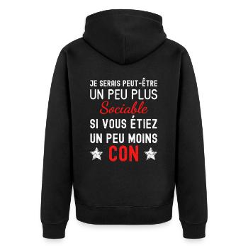 Plus sociable - Veste à capuche bio Premium Unisexe - noir - Dos - Nico (187cm)