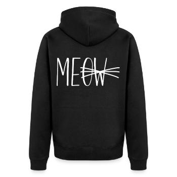 Meow cat - Unisex Premium Organic Zip Hoodie - black - Back - Nico (187cm)