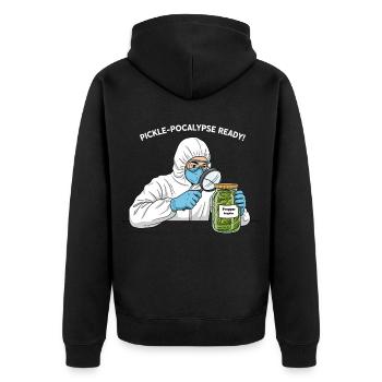 Pickle-pocalypse prêt ! - Veste à capuche bio Premium Unisexe - noir - Dos - Nico (187cm)
