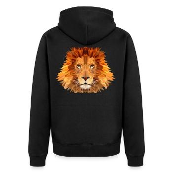 Lion: King of the Jungle - Unisex Premium Organic Zip Hoodie - black - Back - Nico (187cm)