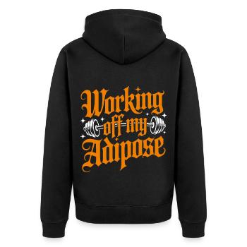 Working off my Adipose Workout Training - Unisex Premium Organic Zip Hoodie - black - Back - Nico (187cm)