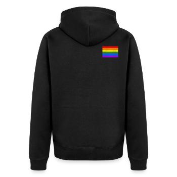 lgbt pride - Veste à capuche bio Premium Unisexe - noir - Dos - Nico (187cm)