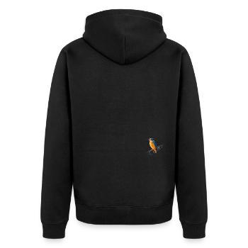 Kingfisher on a fishing rod - Unisex Premium Organic Zip Hoodie - black - Back - Nico (187cm)