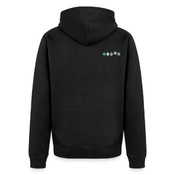 Weihnachtskugelset 2 - Unisex Premium Bio Zip Hoodie - Schwarz - Hinten - Nico (187cm)