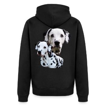 Dog, dog head, dog sports, Dalmatian, dog , - Unisex Premium Organic Zip Hoodie - black - Back - Nico (187cm)