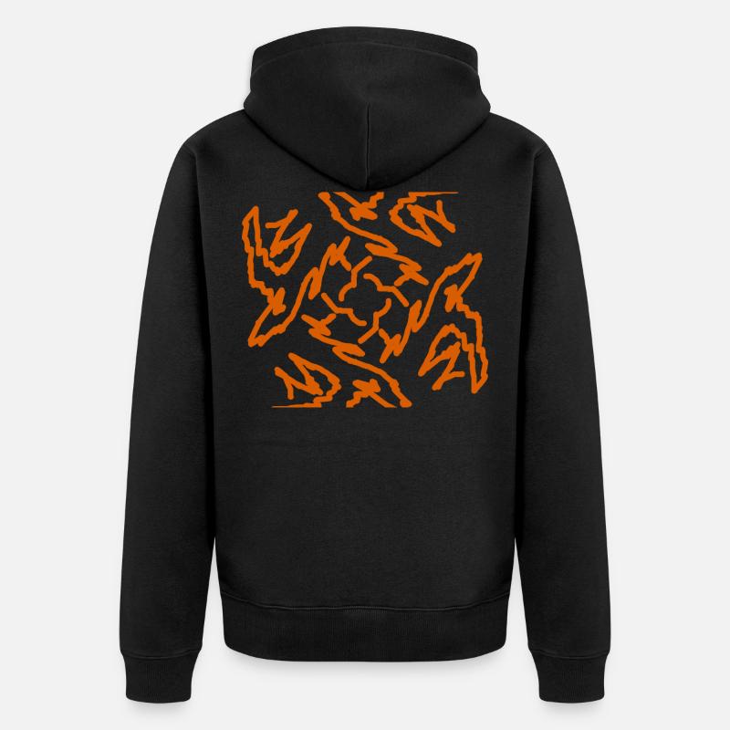 rouge fleur motif art moderne - Veste à capuche bio Premium Unisexe - noir