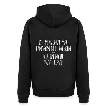 I have to become nice now - Unisex Premium Organic Zip Hoodie - black - Back - Nico (187cm)