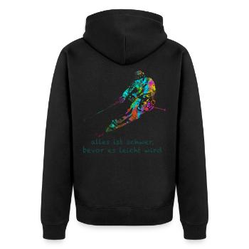 Skieurs - Veste à capuche bio Premium Unisexe - noir - Dos - Nico (187cm)