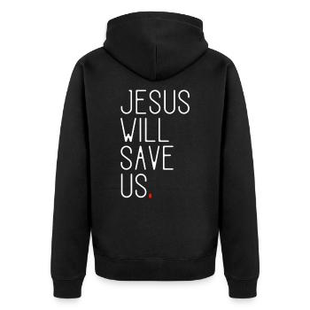 Jésus nous sauvera - Veste à capuche bio Premium Unisexe - noir - Dos - Nico (187cm)