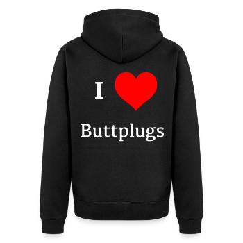 j'adore les plug anal coeur rouge love buttplug - Veste à capuche bio Premium Unisexe - noir - Dos - Nico (187cm)
