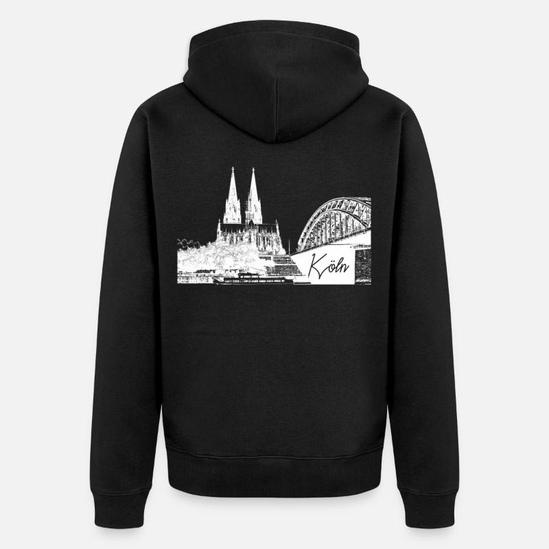 Kölner Dom - Unisex Premium Bio Zip Hoodie - Schwarz