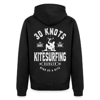 Kitesurf - Unisex Premium Organic Zip Hoodie - black - Back - Nico (187cm)