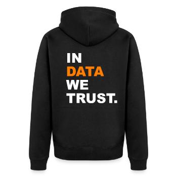 Dans Data we Trust Social Media - Veste à capuche bio Premium Unisexe - noir - Dos - Nico (187cm)