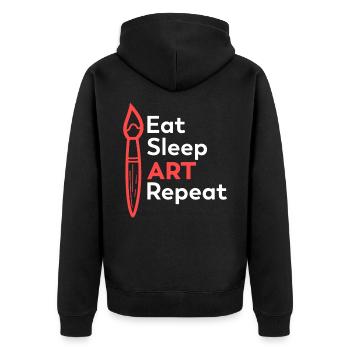 Art artiste crayon de couleur dessin peinture - Veste à capuche bio Premium Unisexe - noir - Dos - Nico (187cm)