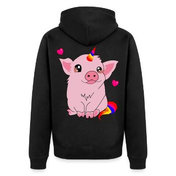 Licorne de Schweinhorn - Veste à capuche bio Premium Unisexe - noir - Dos - Nico (187cm)