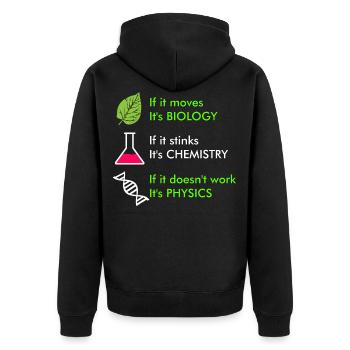 Biologie Chimie Physique Gift Science Nerd - Veste à capuche bio Premium Unisexe - noir - Dos - Nico (187cm)