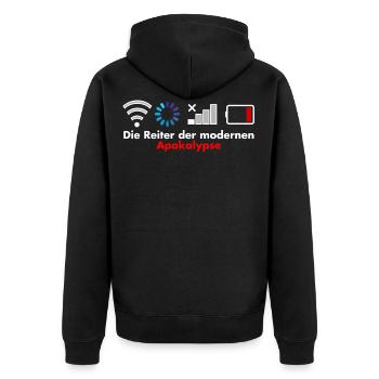 Reiter der modernen Apokalypse Geschenk nerd wlan - Unisex Premium Bio Zip Hoodie - Schwarz - Hinten - Nico (187cm)