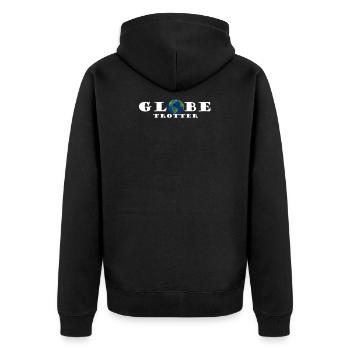 Idée Cadeau Globetrotter Travel - Veste à capuche bio Premium Unisexe - noir - Dos - Nico (187cm)