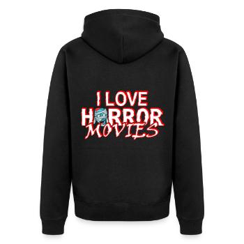 I Love Horror Movies | Gift idea thriller movie - Unisex Premium Organic Zip Hoodie - black - Back - Nico (187cm)