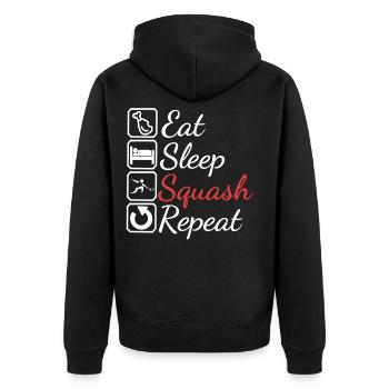 Mangez le cadeau de répétition de squash de sommeil - Veste à capuche bio Premium Unisexe - noir - Dos - Nico (187cm)