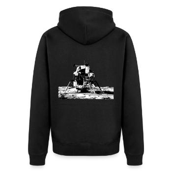 Moon landing The Apollo 11 | Astronaut Universe Ufo - Unisex Premium Organic Zip Hoodie - black - Back - Nico (187cm)