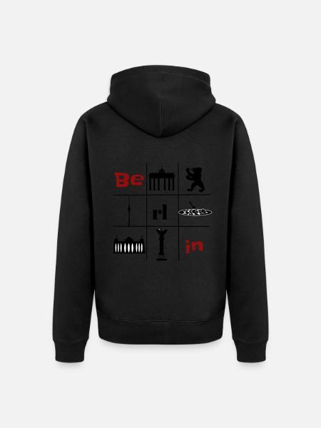 Berlin - Unisex Premium Organic Zip Hoodie - black