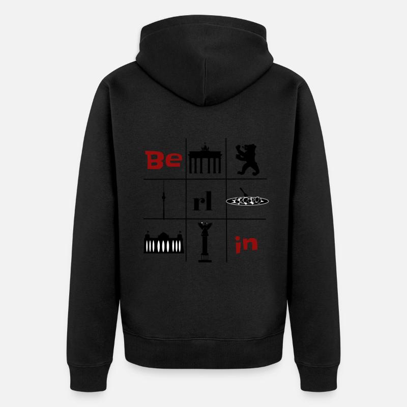 Berlin - Veste à capuche bio Premium Unisexe - noir