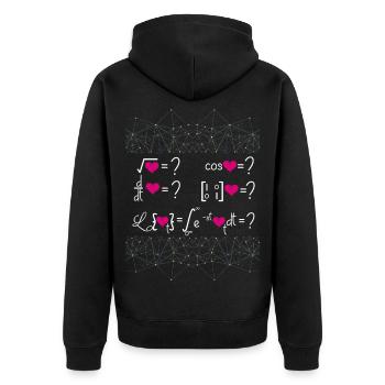 l'amour en mathématiques - Veste à capuche bio Premium Unisexe - noir - Dos - Nico (187cm)
