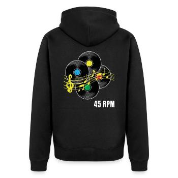 Disque 45 tours Disque Hipster Record LP - Veste à capuche bio Premium Unisexe - noir - Dos - Nico (187cm)