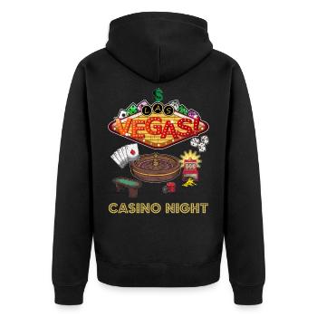 Casino Vegas Poker Blackjack Roulette Jeux d'argent - Veste à capuche bio Premium Unisexe - noir - Dos - Nico (187cm)