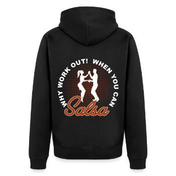 Salsa - Unisex Premium Bio Zip Hoodie - Schwarz - Hinten - Nico (187cm)