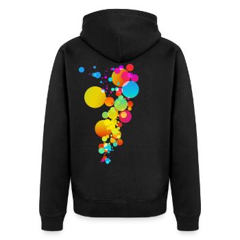 Colorful Colorful Round Circles Color Modern - Unisex Premium Organic Zip Hoodie - black - Back - Nico (187cm)