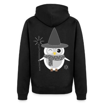 Owl Witch Witch Halloween Magic Magic Eagle Owl - Unisex Premium Organic Zip Hoodie - black - Back - Nico (187cm)