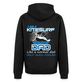je suis un papa de kitesurf comme un papa normal seulement beaucoup co - Veste à capuche bio Premium Unisexe - noir - Dos - Nico (187cm)