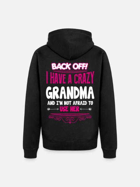 grand-mère folle - Veste à capuche bio Premium Unisexe - noir